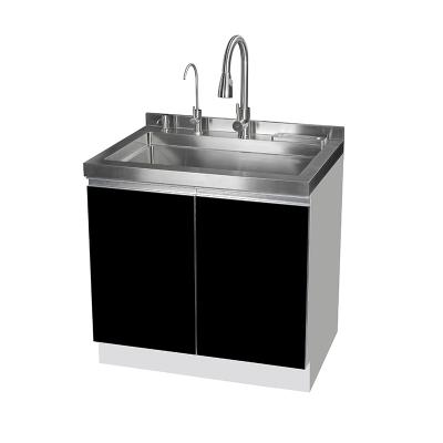 China Without Faucet Hot Sale China Supply Professional Stainless Steel Basin Built-In Type Floor Sink Kitchen Cabinet Sink for sale