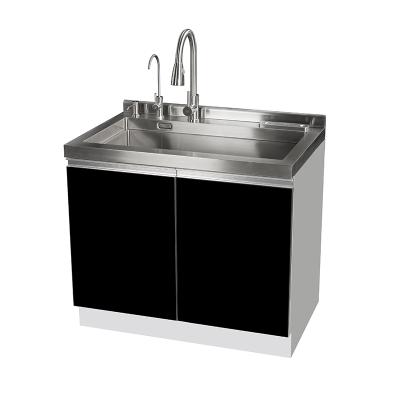 China Without Faucet Wholesale Made In China Professional Stainless Steel Basin Built In Type Floor Sink Kitchen Cabinet Sink for sale