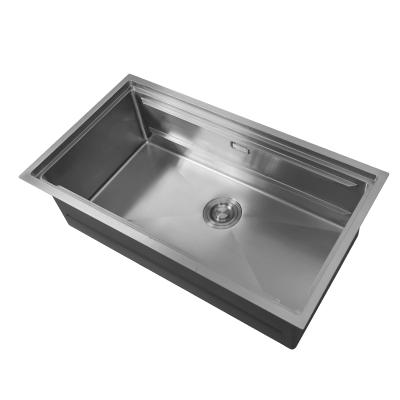 China Without Faucet 33Inch Undermount Sink Storage Basket Stainless Steel Kitchen Sinks Workstation for sale