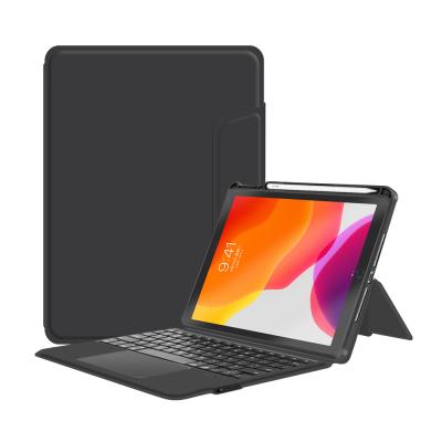 China Full Screen Pad Integrated Keyboard Case For iPad 10.2 7th / 8th With Pencil Slot Multi Angle Holder for sale