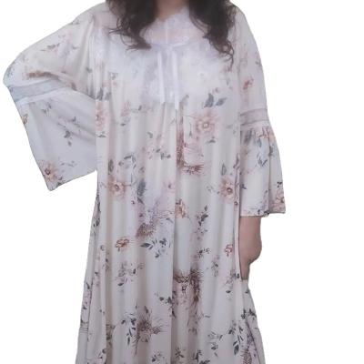 China QUICK DRY Mesh Lace Floral V-Neck Summer Fairy Nightgown for sale