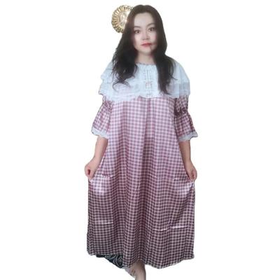 China New Summer QUICK DRY Lace Plaid Patchwork Mesh Pajama Silk Skirt for sale