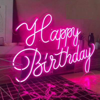 China Buildings Drop Ship No MOQ Waterproof Happy Birthday Custom Customized Acrylic Led Letter Light Neon Sign For Christmas Decoration for sale