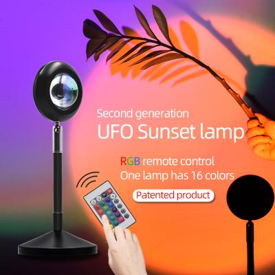 China Rebow DropShipping USB RGB Functions Remote Baby Mini Table Night Light Atomosphere Sleep Near Projector Sunset Lamp for Living Room for sale