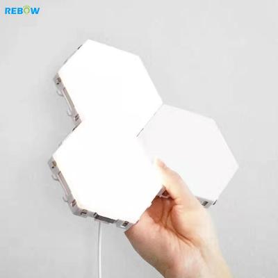 China Modern Indoor Home Baby Honeycomb Drop Shipping Rebow Touch Sensor Quantum Hexagon Led Night Light for sale