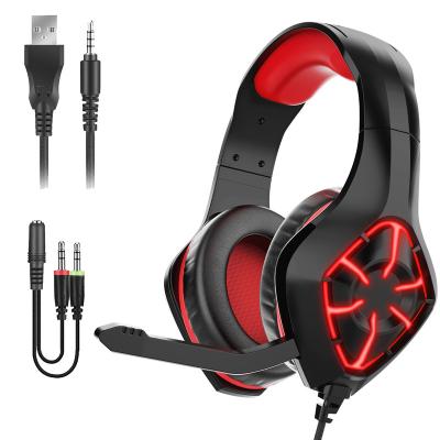 China Neckline Band Gaming Headset RGB Light Noise Canceling Ps4 Game Headset For Mobile Phone Smart Computer for sale