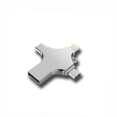 China Stick Type C Metal USB 3.0 Memory Stick Drive 4 in 1 Flash Drive for Phone Android Type-C for sale