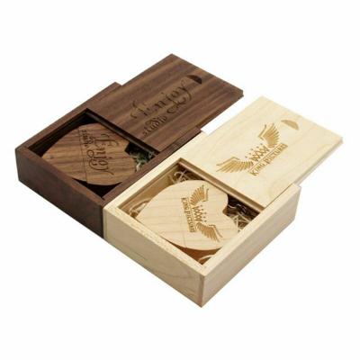 China Custom LOGO Wooden Usb Flash Pen Wooden Drive Personal LOGO Memory Wood Usb Stick Flash Drive With Box for sale