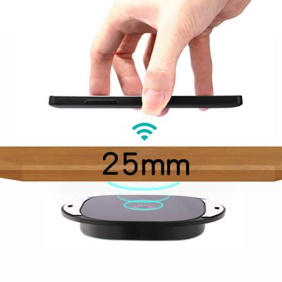 China Over Charging Pad Invisible Under Table Wireless Charger Bottom Pad Wireless Charging Pad 20mm for Hotel Restaurant Cafe for sale