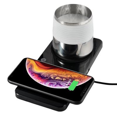 China Multifunctional Wireless Charging+heat Preservation Cup Warmer Fast Charging Mobile Phone Wireless Charger For iPhone 12 for sale