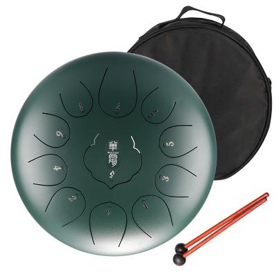 China Musical Instrument Hluru Lotus Steel Tongue Drum 11 Drums F Tone Percussion Instrument THD11 10-Inch Handpan Note Musical Instruments for sale