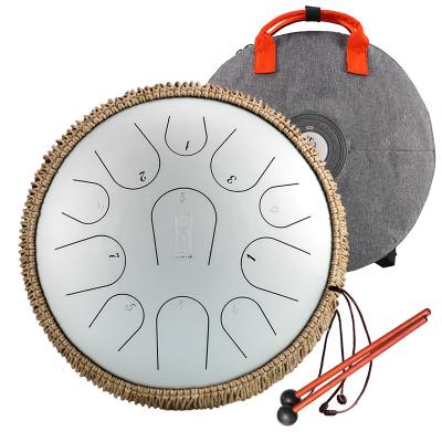 China Musical Instrument Hluru Hand Drums Percussion Musical Instrument Kit 11 Note Steel Drum TBP11 12.5 Inch Handpan Tank Drum Tongue Drum for sale