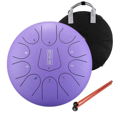 China Hluru Tongue Drum Musical Instrument Drums Kit 11 Steel Note 10 Inch Hanpan Tank Hand Drum Instrument TS11-10 for sale