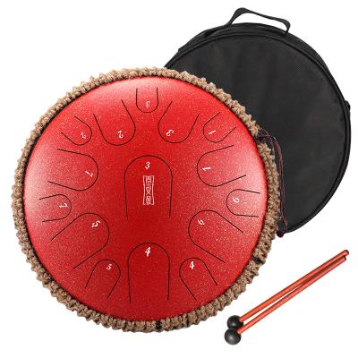 China Musical Instrument Hluru Tank Drum 13 Inch 15 Note C/D Tone 8 Colors Handpan Drum With Protrusion Tongue Steel Drum TB15 for sale