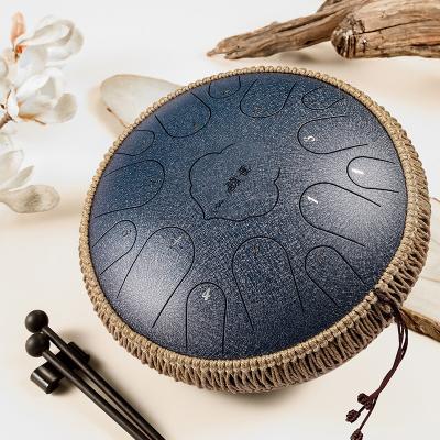 China Music Enlightenment Huashu Carbon Steel Tongue Drum 15 Notes Handpan Musical Instrument Drums for sale