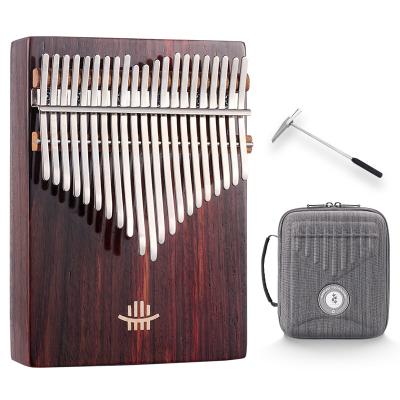 China Musical Instrument Hluru 21 Key Kalimba Zambian Padauk/Maple/Koa/Square Bottom Finger Musical Instrument Rose Solid Wood Thumb Walnut Piano For Child for sale