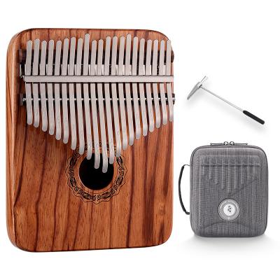 China Musical Instrument Hluru Huashu Kalimba Thumb Piano Musical Instrument Palm Rest Hole 21keys Middle Okoume Finger Piano Wooden Kalimba For Kids KHD21 for sale