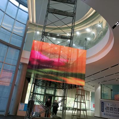 China SDK High Brightness P3 91 LED Indoor Transparent Screen Indoor Advertising Screen for sale