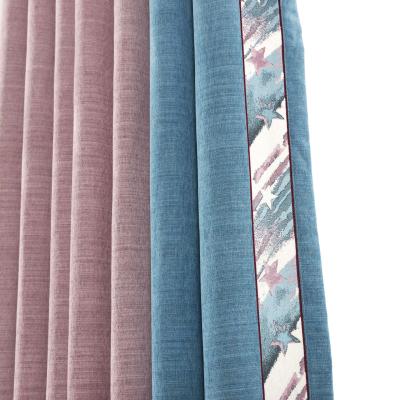 China New Single Seamless Stitching Blackout Chenille Shade Cloth Blackout Curtains Cashmere Curtains In Living Room Double Sided Modern Bedroom for sale