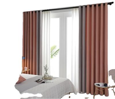 China Light Luxury Ermine Blackout Curtain Nordic High Grade Velvet Fabric Sound Insulation Full Shading Solid Color Patchwork Thick Color for sale