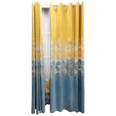 China Factory Insulated Flannel Living Room Bedroom High End Modern Single Sheet Embroidered Two Color Curtain Window Screen Finished Product Because for sale