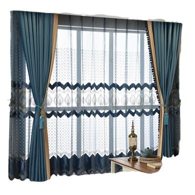 China Blackout luxury atmospheric European-style noble curtains, high-grade velvet stain curtain fabrics, finished custom-made curtains for sale