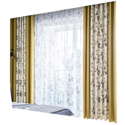 China Simple American Pastoral Curtains Print Vine Factory Blackout Style Chefney Color Curtains for sale