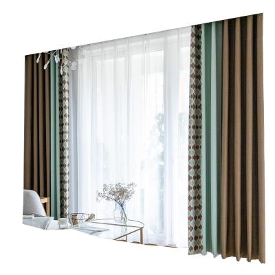 China Blackout Thermal Insulation Balcony Bedroom Curtains Blackout Simple And Modern Printing Quilting Curtains for sale