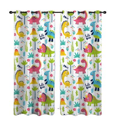 China Blackout Sale 3D Cartoon Pattern Border Hot Digital Printing Animal Curtains Can Be Customized for sale