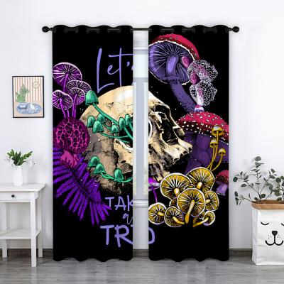 China Blackout Manufacturers Provide Amazon Border WISH and Other Platforms to Customize 3D Skull Digital Printing Curtains for sale