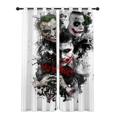 China Blackout border hot sale factory direct 3D digital printing clown personality modern creative curtains can be customized for sale