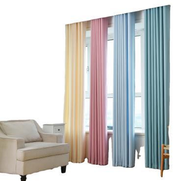 China Balcony modern simple linen custom made velvet living room bedroom blackout color factory direct sales plain curtains for sale