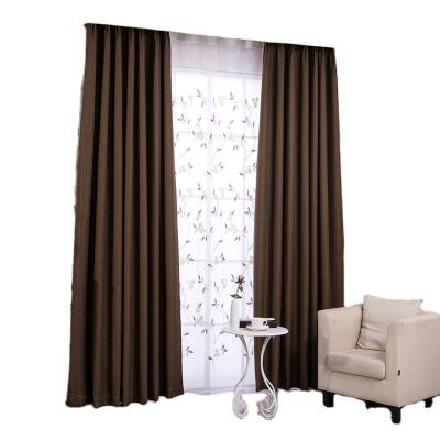 China Pure Hotel Blackout Full Blackout Color Canvas Fabric Shade Insulation Curtain Flat Bedroom Balcony Curtain Wholesale for sale