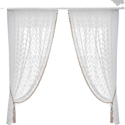 China Cool Japanese Insulated Warp Knitted Jacquard Curtain Yarn Bedroom Balcony Divider White Yarn for sale