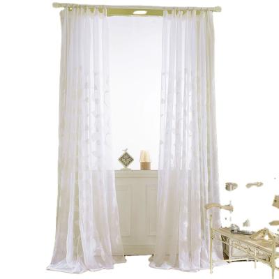 China Fresh American Style Window Insulated Customized Canvas Embroidered Screen Finished Single Curtain Sheet Curtain for sale