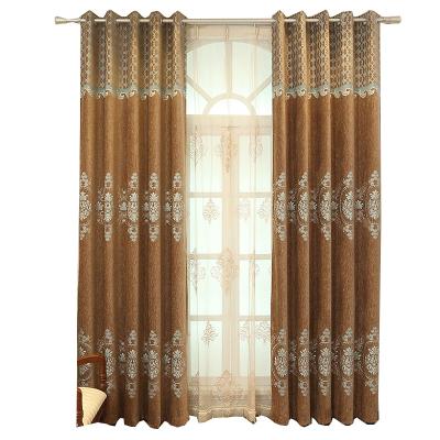 China High End Blackout Style Custom Made Chenille Cashmere Jacquard European Drapes Curtains For Living Room Balcony Villas for sale