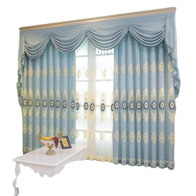 China Amazon Hot Selling Blackout Style Curtain Fabric Water Soluble Embroidered Wholesale Finished Product European Window Screen Curtain for sale