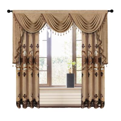 China Amazon Blackout Wish European Style Embroidered Curtains Finished Screen Perforated Curtain Window Curtain Main Customization for sale