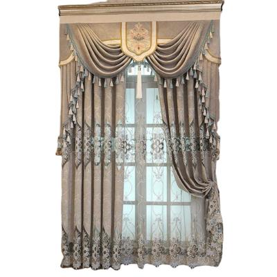 China Blackout Villa Luxury Hotel Hollowed Out Embroidered Living Room Curtain for sale