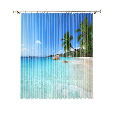 China Hot Sale Hawaiian Personality Seascape Border Shrink-Resistant Curtain Creative Digital Printing 3D Shop Window High Quality SC for sale