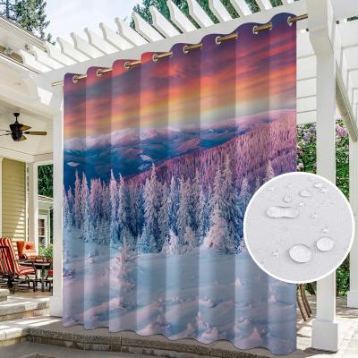 China Shrink-Resistant Outdoor Waterproof Curtain 3D Digital Printing Landscape Painting Series In Rainy Day for sale