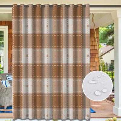 China New Amazon Shrink-Resistant Outdoor Waterproof Outdoor Pavilion Terrace Curtain Finished Outdoor Perforated Curtain Lattice for sale