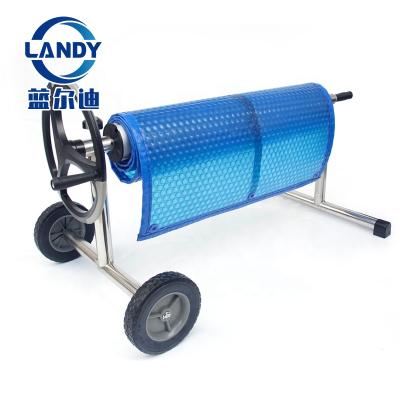 China Lightweight but high strength manual inground pool cover roller, stainless steel bubble cover roller for sale