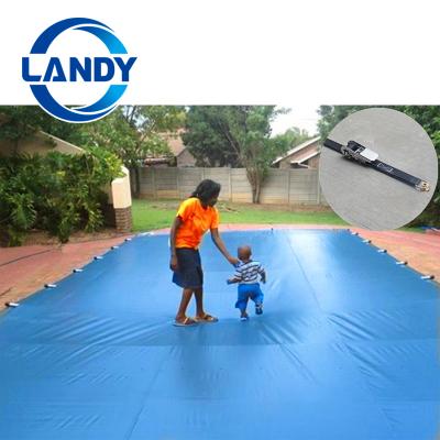 China Solid Family Swimming Pool In-ground PVC Swimming Pool Safety Cover With Reinforcing Aluminum Bars for sale