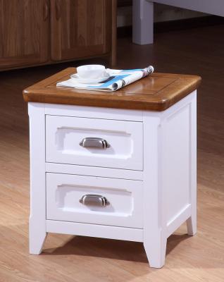 China Modern Advanced Art Solid Wood Wooden Bedside Table with Two Drawers for sale