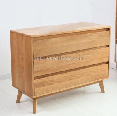 China EUROPEAN Solid Oak Furniture 3 Drawer Chest Natural Wood Cabinet for sale