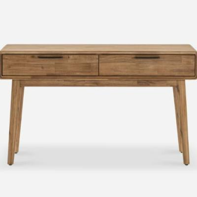 China 2022 new generation minimalist classic nordic style widely used natural solid wood console table with drawers for living room furniture for sale