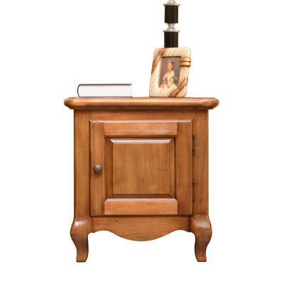 China European Factory Direct Supply Antique Mid Century Style Solid Wood Bedside Table With 1 Door Bedroom Furniture for sale