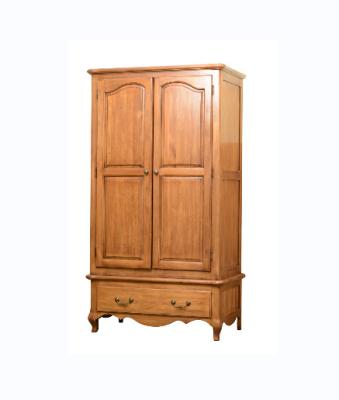 China Factory direct supply European style solid wood 2 doors antique wardrobe for bedroom furniture for sale