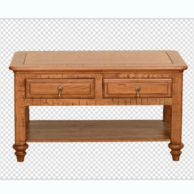 China Modern Handmade Art Solid Wood Wooden Coffee Table With Two Drawers Living Room Furniture for sale